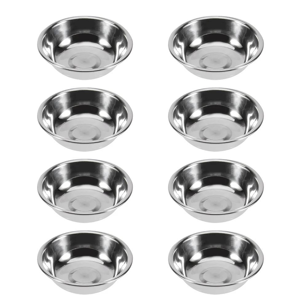 

8 Pcs Pickles Stainless Steel Plate Food Containers with Lids Kitchen Accessories Simple Seasoning Storage Plates