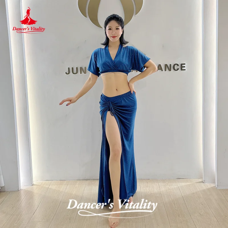 costume-de-danseuse-du-ventre-pour-femmes-col-en-v-haut-a-manches-courtes-jupe-longue-2-pieces-vetements-d'entrainement-de-danse-orientale-pour-adultes-vitalite-de-danseuse