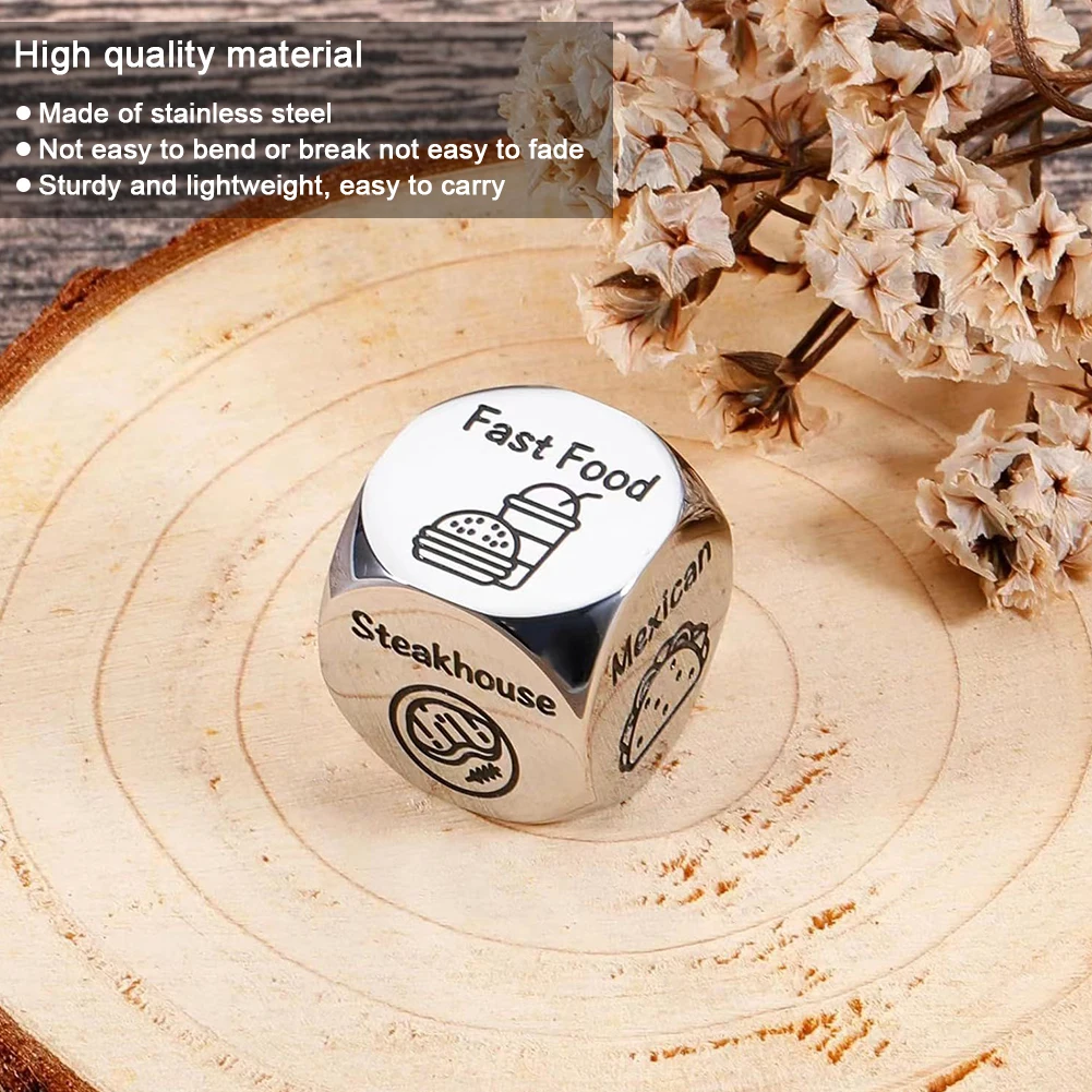 1/2/3 قطعة القرار الوجبات الجاهزة النرد الإبداعية متعة لعبة الغذاء النرد الفولاذ المقاوم للصدأ الأزواج الغذاء القرص هدايا عيد الحب للنساء الرجال #3
