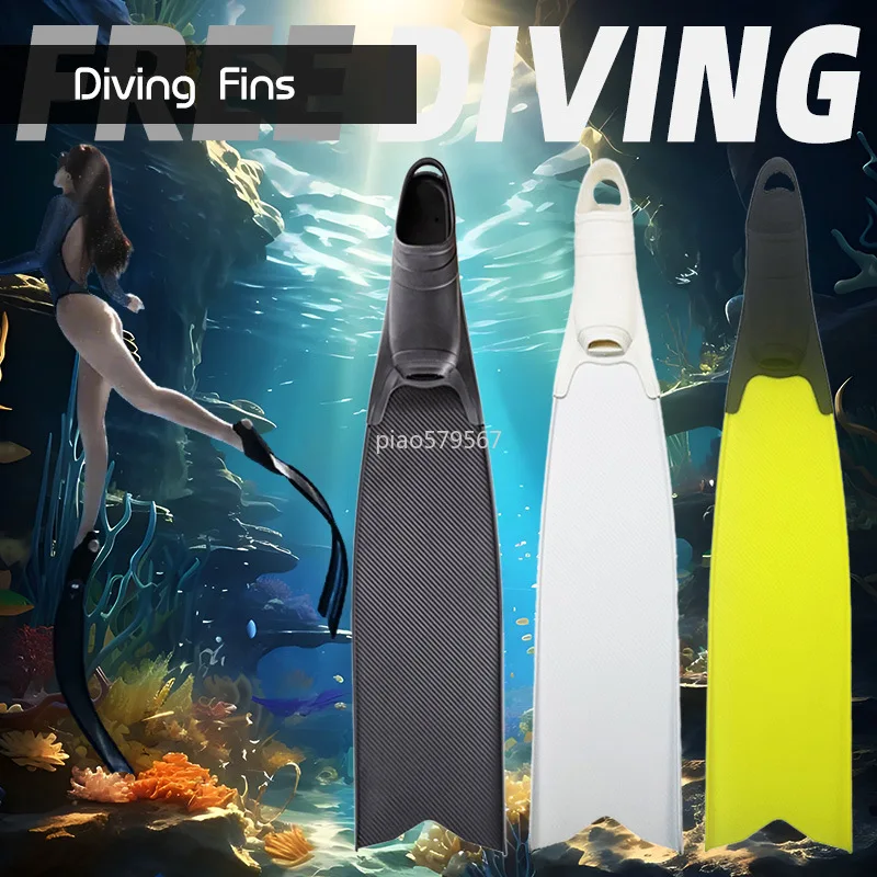 Ultralight Freediving Fins Glass Fiber Carbon Pattern Long Fins Professional for Spearfishing Travel