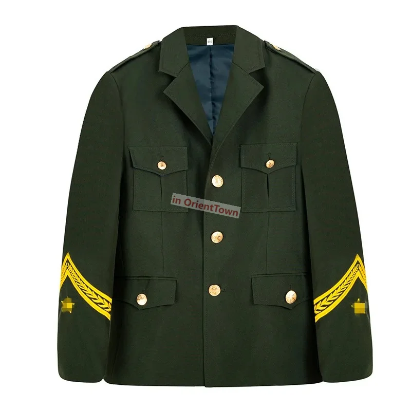 Militar cinto de ouro uniforme china três serviços exército guarda honra traje estudante bandeira portador cerimônia concierge roupas senhora