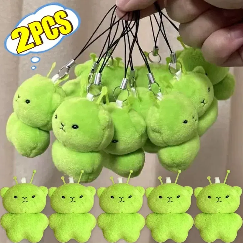 Porte-clés en peluche chat alien vert, mini pendentif style galaxie, mignon dessin animé, pour sacs à main, sacs à dos, décoration de porte-clés, cadeaux pour couples
