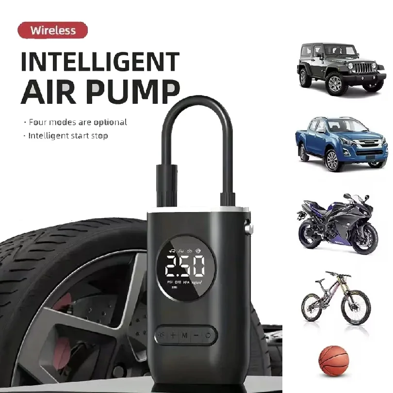 Mini Car Electric  Inflation Air Pump Portable Wireless Handheld Charging Digital Display Tire Pump For Car Motorcycle Bike Ball