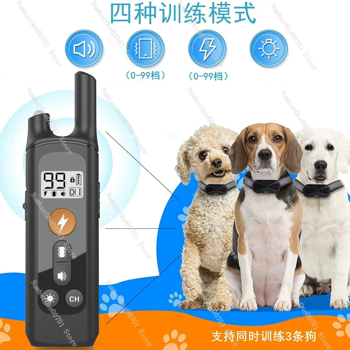 

Тренажер для собак с дистанционным управлением, стопор для лая, электронный шоковый ошейник, перезаряжаемый, водонепроницаемый, ошейник для дрессировки домашних животных против лая