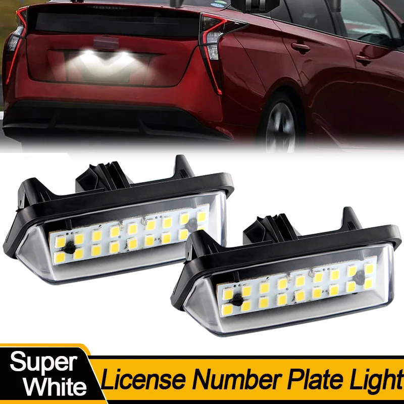 2PCS Car LED License Plate For Rav4 PriusXW50/ZVW35/ZVW50/51/55 Alphard hybrid AGH30/35 Verfire Hybrid Rear Nubmer Plate Lamps