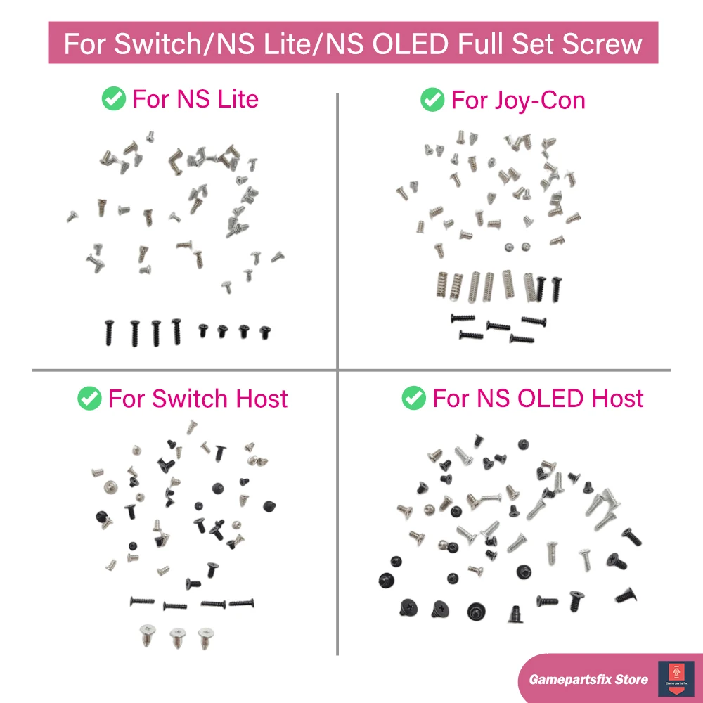 

1/2/5 Sets Full Set Screws for Nintendo Switch JoyCon for NS OLED Joy-Con for Switch/OLED/NS Lite Game Console Replacement Parts