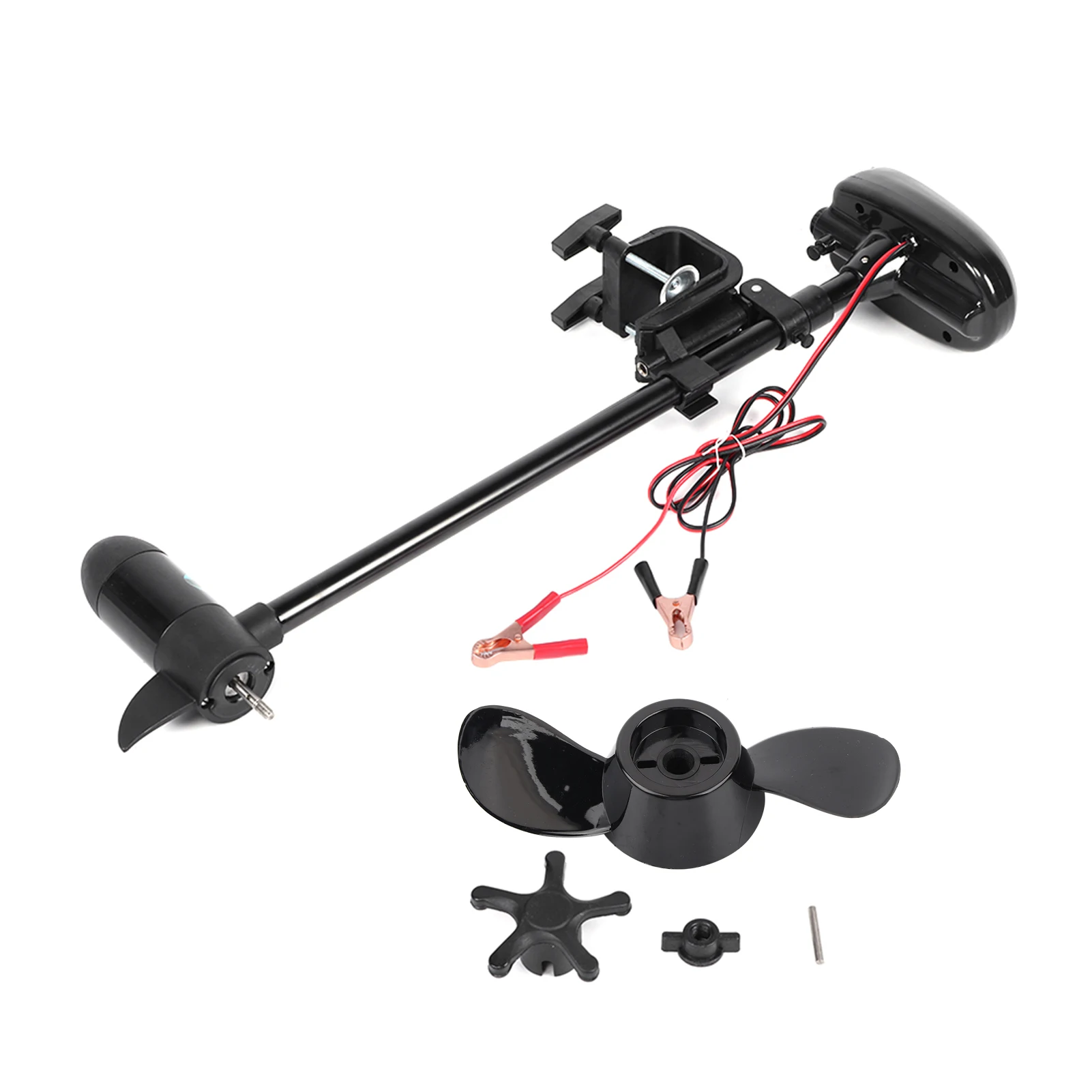 12V 18-pound Brushed Multi-Speed Electric Marine Towing Motor with Propeller Suitable for Inflatable Boats