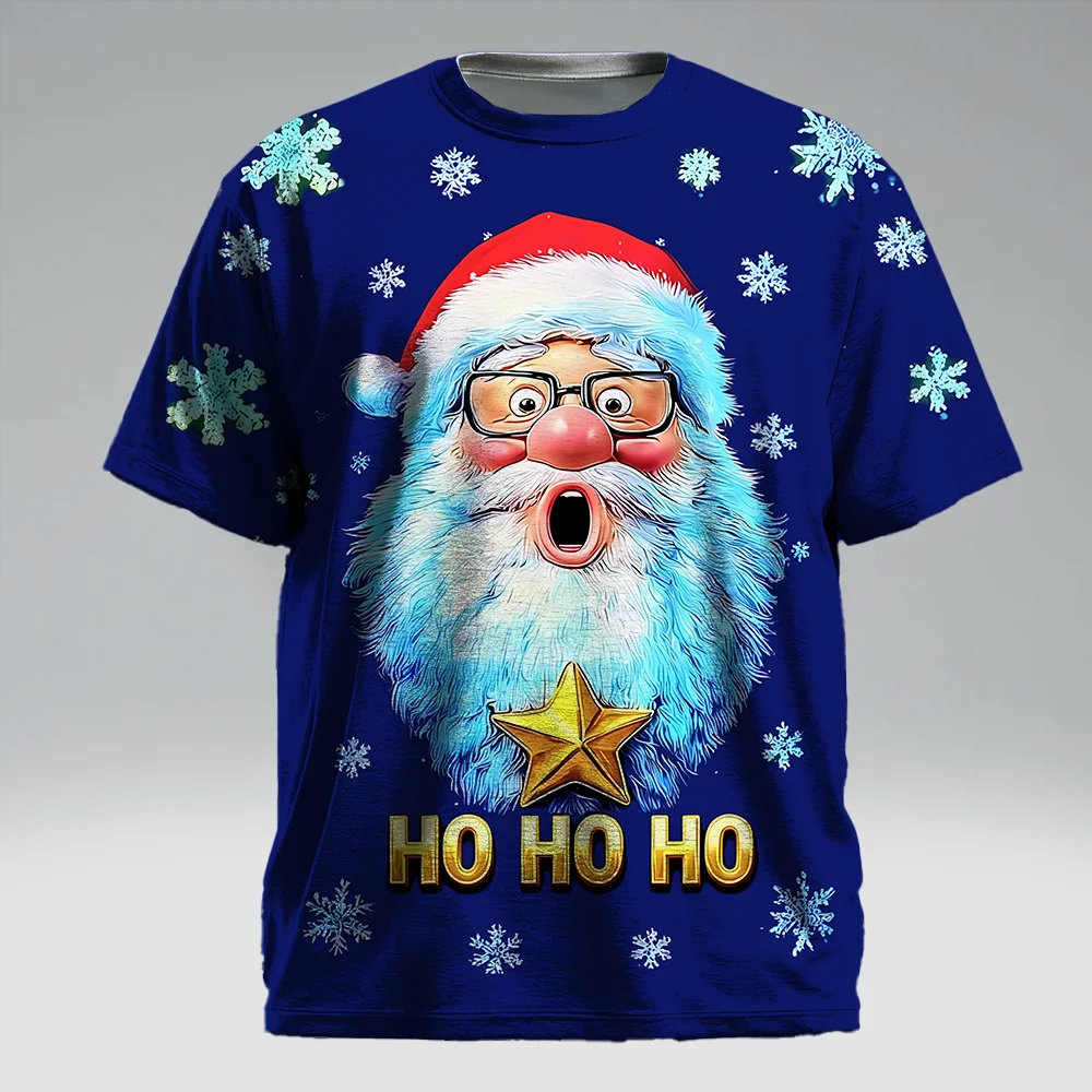 

S-9xl plus size Big & Tall Short Sleeve (Christmas Element) Stylish Red-Green Hues, Lightweight, Fits Guys for All-Day Comfort