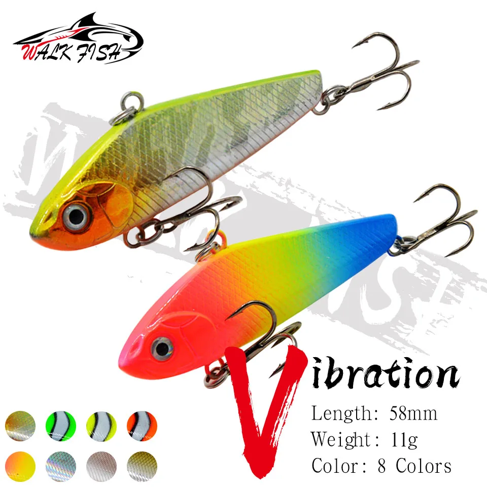 WALK FISH 5,8CM 11G Sinkender Vibrations-Wobbler für Weitwürfe, Hecht-Angelköder, Künstliche Köder
