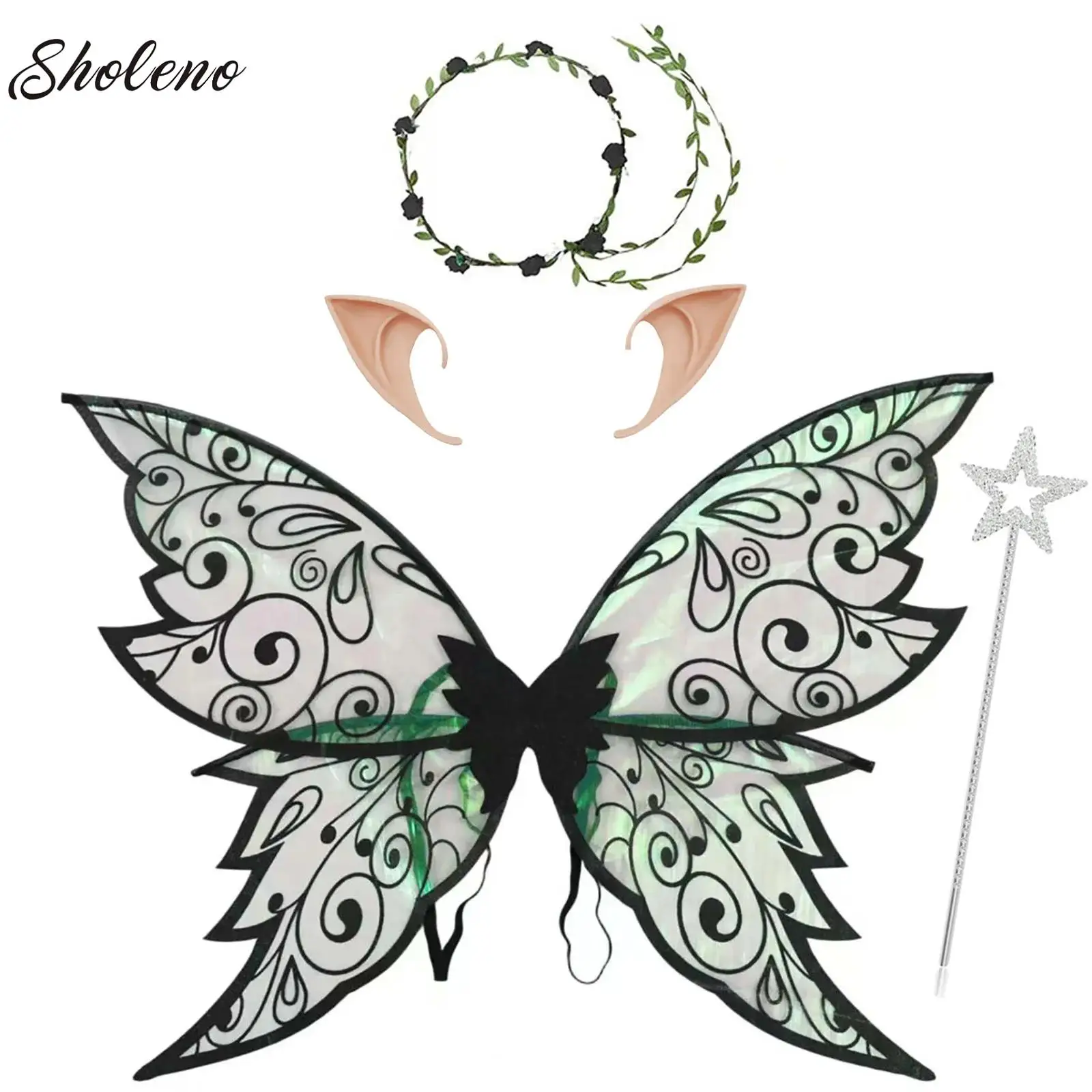 

Halloween Butterfly Wings Costumes for Women Girls Fairy Wings Sparkle Fairy Princess Wings Cosplay Party Favor Accessories