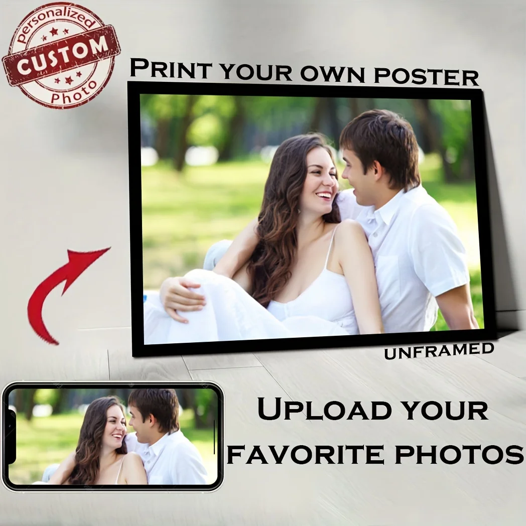 Impresiones personalizadas en lienzo, arte de pared con fotos, póster personalizado para la vida familiar, mascotas, anime, cumpleaños, bodas, cualquier foto, decoración del hogar, regalo.