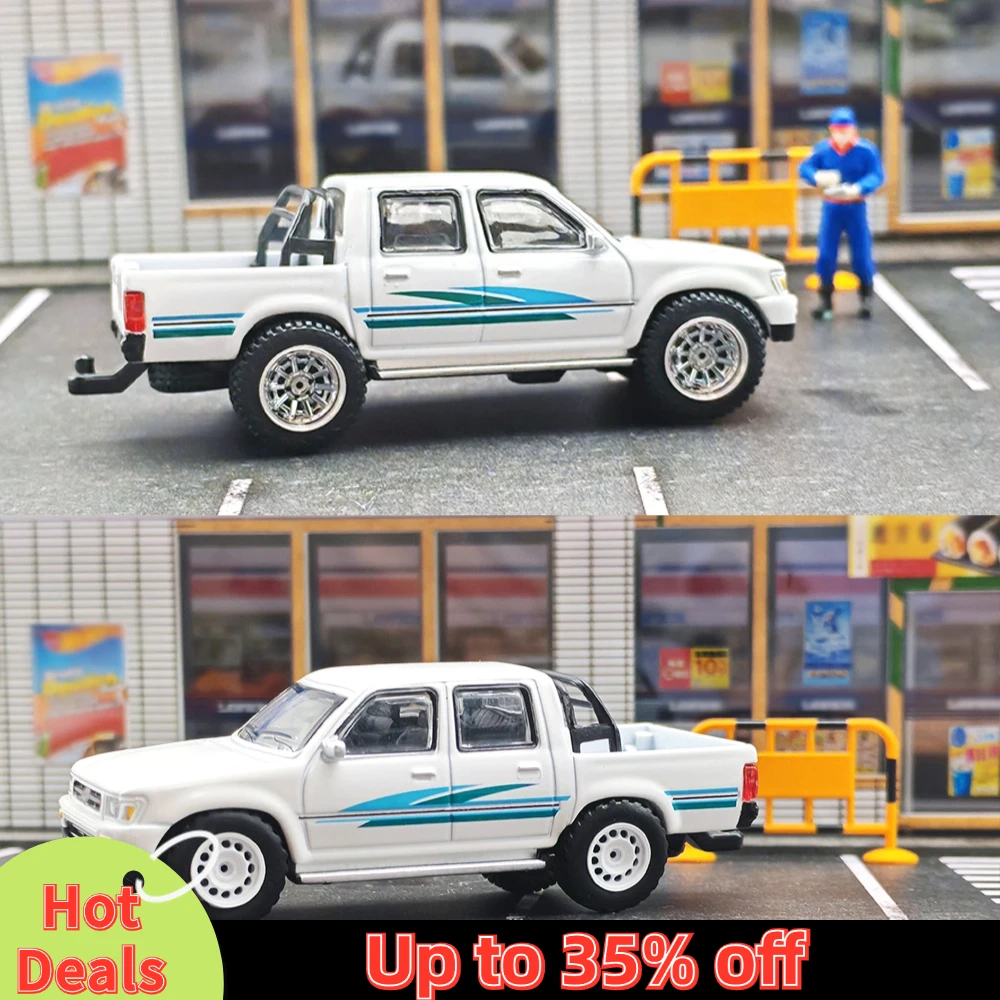 Kicarmod 1/64 Model Car All-Terrain Wheels with Rubber Tire Rivet Axle Diameter 13mm Refitting Parts For Off-Road Hot Wheels