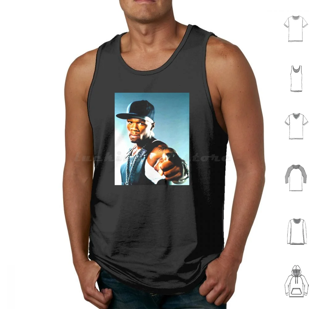 Fifty Cent Tank Tops Vest Sleeveless Fifty Cent Rapper Artist Musician Gangster Rap Hip Hop