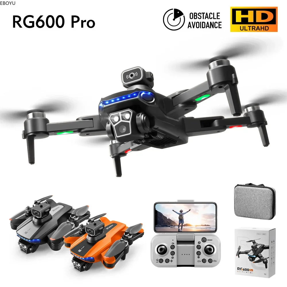 

Бесщеточный радиоуправляемый дрон EBOYU RG600PRO с Wi-Fi FPV 4K ESC, двойной камерой 360° ° Радиоуправляемый квадрокоптер с оптическим потоком для предотвращения препятствий и красочным светом