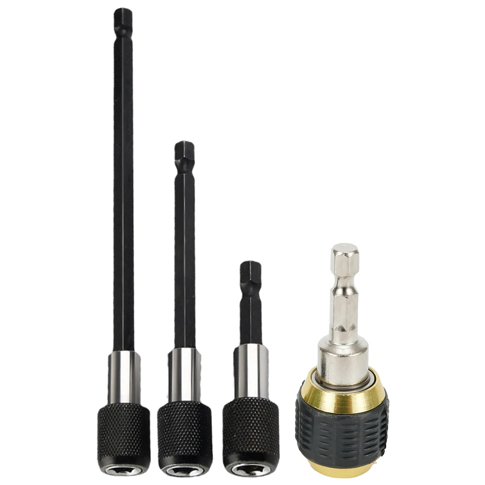 1set 1/4 zoll Hex Schaft Schraubendreher Bit Verlängerung Stange Quick Release Chuck Adapter Werkzeug Edelstahl Power Werkzeuge zubehör