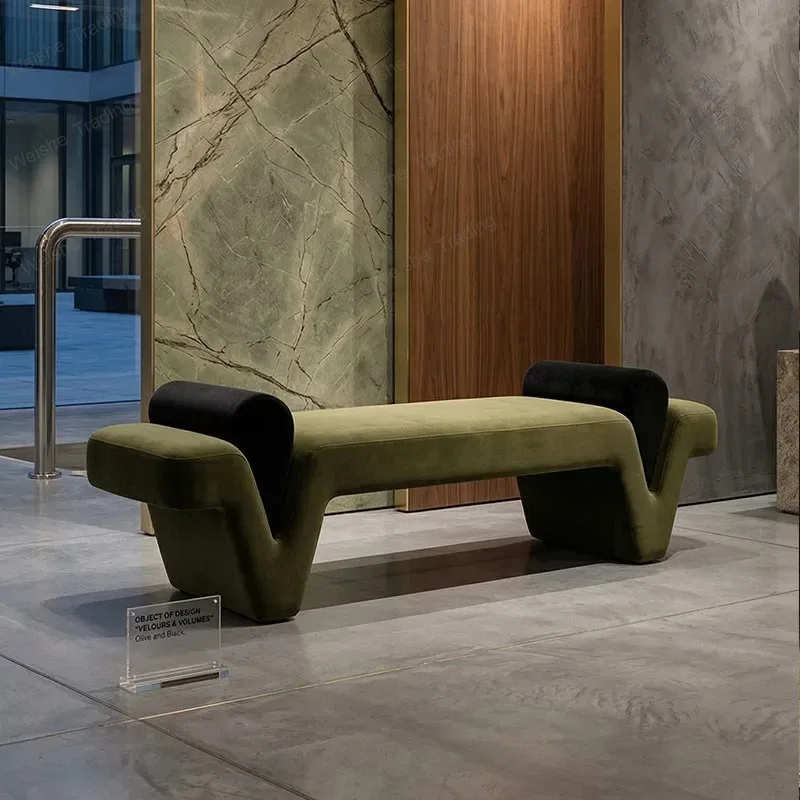 Italian Luxury Sofa Stools Bedroom Bed End Bench Clothing Store Dressing Room Shoe Changing Stools Home Entryway Door
