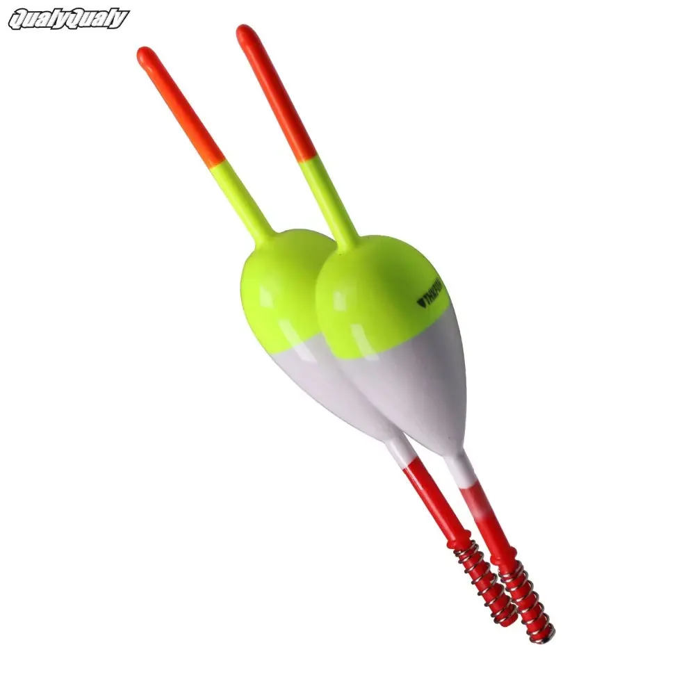 

2pcs Spring Fishing Floats Balsa Wooden Oval Shape Fishing Bobber Buoys 15g 0.53oz Floatage Slip Bobbers For Crappie Panfish