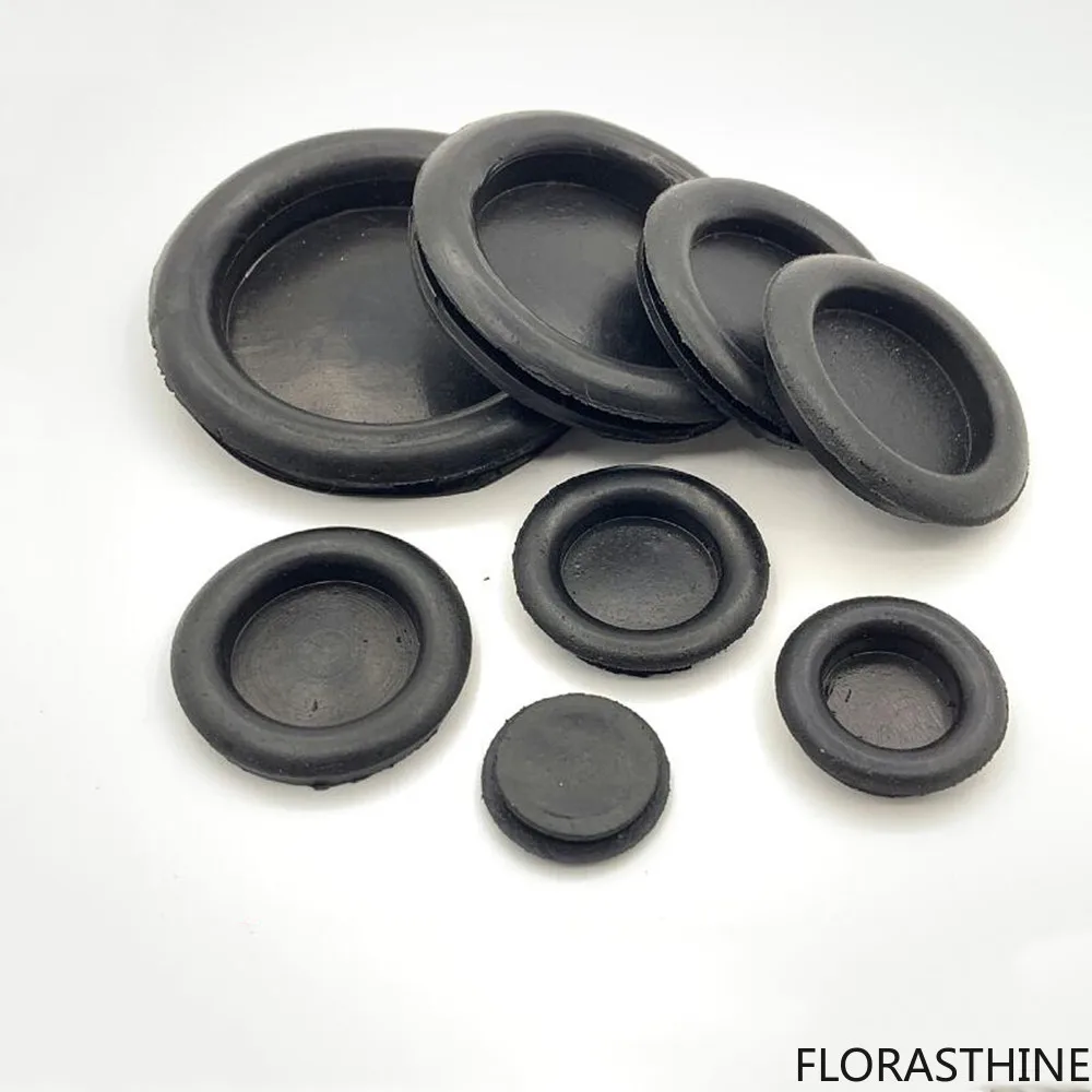200PCS /1LOT Single Sided Closed Plastic Grommet Rubber Wiring Protective Coil Sealing Ring with Film 14 16 18 20 22 25 30 40mm