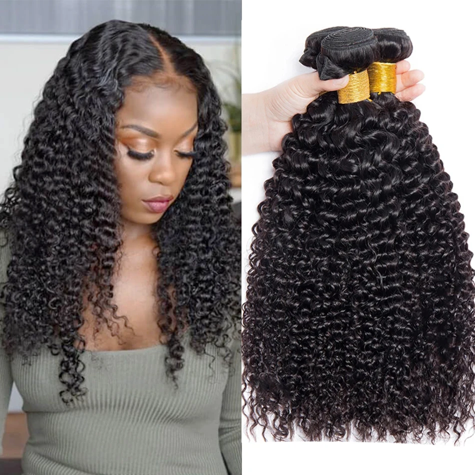 Remy Forte Mongolian Kinky Curly Human Hair Bundles Wholesale 1/3/4 Pieces Natural Hair Extensions Topper Woman Human Hair