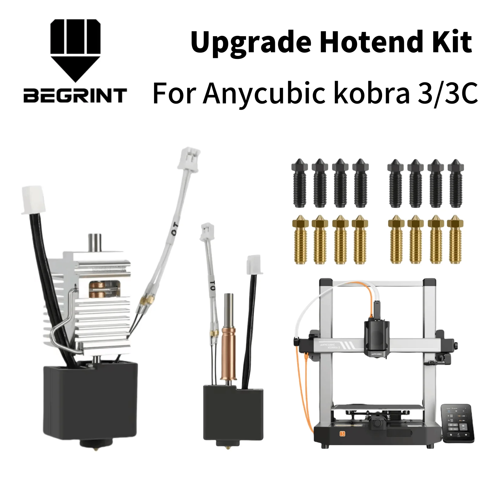 

For Anycubic Kobra 3 Hotend Kobra 3 Combo Hotend Nozzle Thermistor Heater Block For Anycubic Kobra K3 Spare Parts Accesories