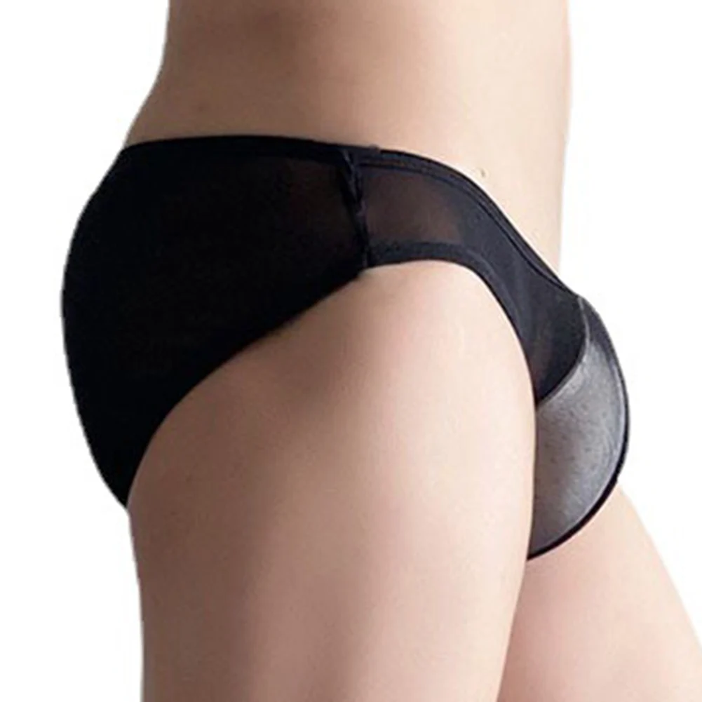 

Sexy Lingerie Men Transparent Briefs Low Waist Trunks Underwear Breathable Panties Gay Sissy Pouch Underpants Quick Dry Knickers