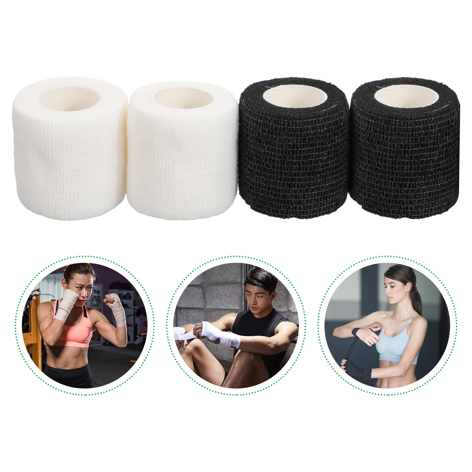 

12 Rolls Non-Woven Elastic Straps Self-Adhesive Fitness Bands Portable Grip Tapes for Tattoo Artists Fitness Wrist Braces
