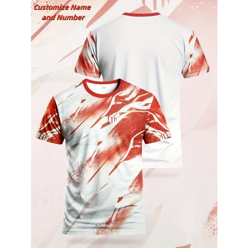 3D Printed Gradient Stripes Jerseys Customized T-Shirt For Men Football Pattern T Shirts Casual Uniform Sports O-Neck Tees Tops