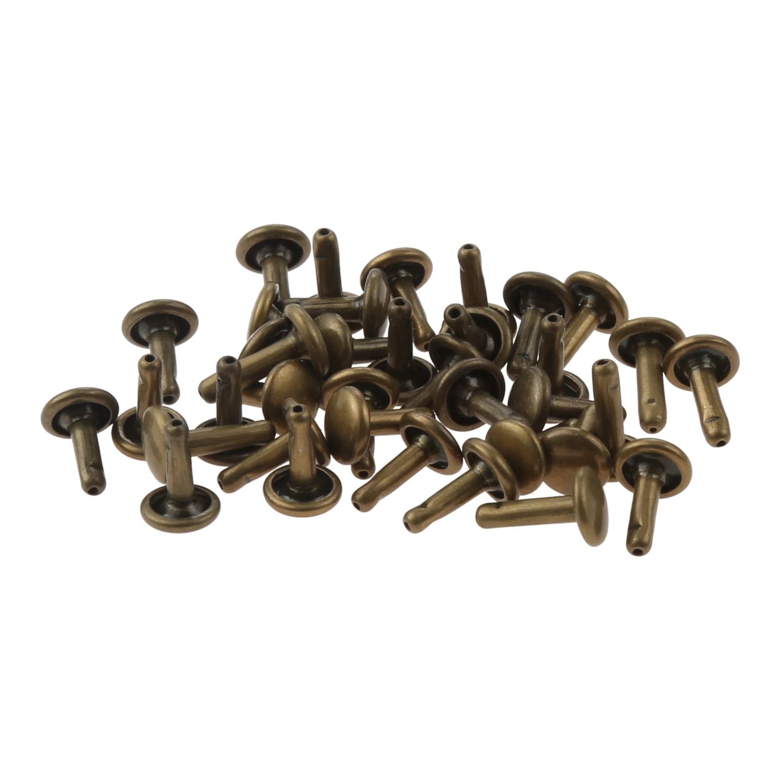 100 sztuk podwójna czapka nity metalowe Antique Bronze 6mm/0.24 Cal 2-dwustronne okrągłe ćwieki skóra ręcznie robiona torba buty z paskiem odzież