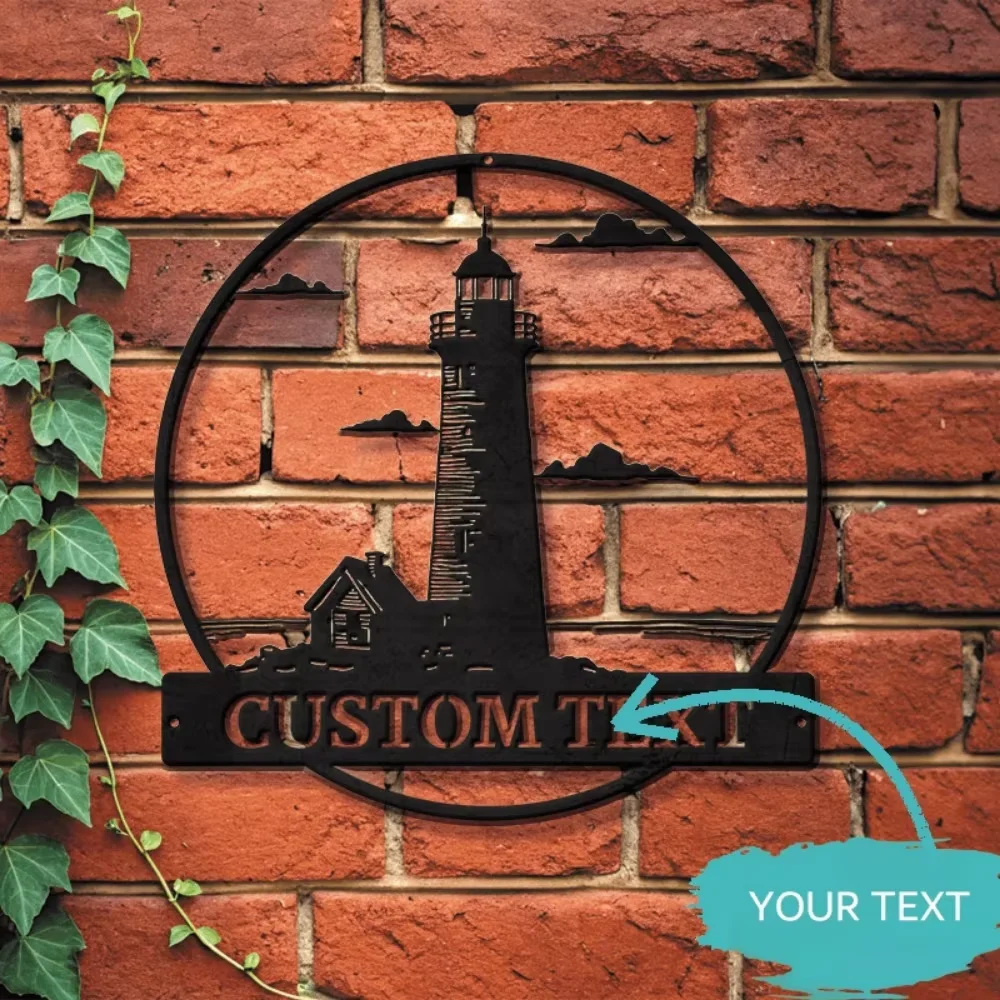 Custom Seaside Lighthouse Sign Personalized, Durable for Long term Use, Ideal Beach House Wall Art, Must - Have Gift