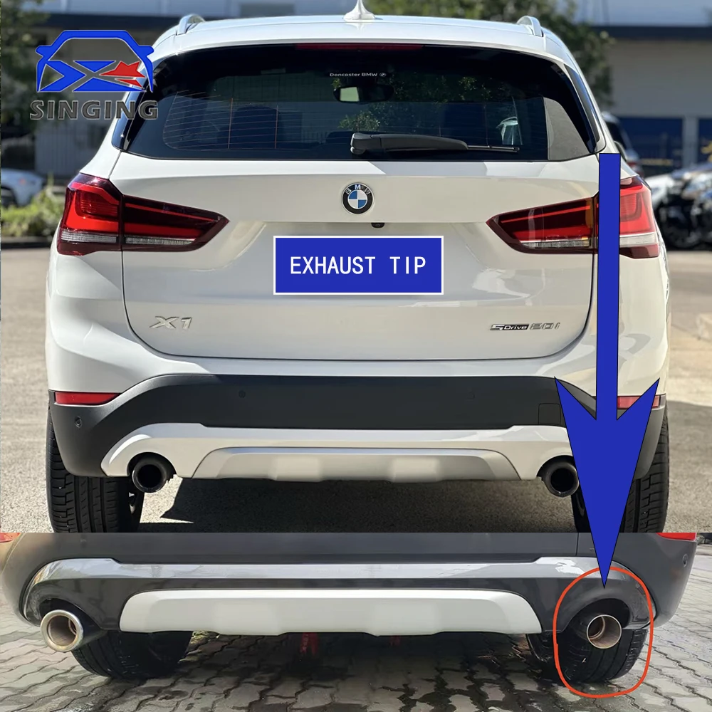 

Аксессуары, хромированный глушитель, наконечник выхлопной трубы, декоративные защитные детали для 2015-21 22 BMW X1 F48, крышка выхлопной трубы, аксессуар