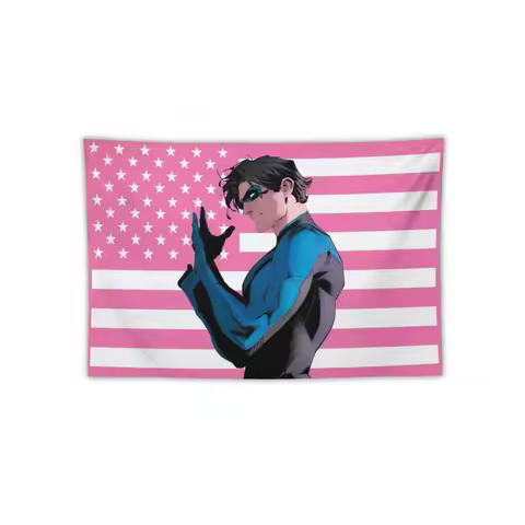 Nightwing Pink American Flag Tapestry, Funny American Flag, Dorm Room Wall Hanging Decor Decorative Decoration Modern Stripe