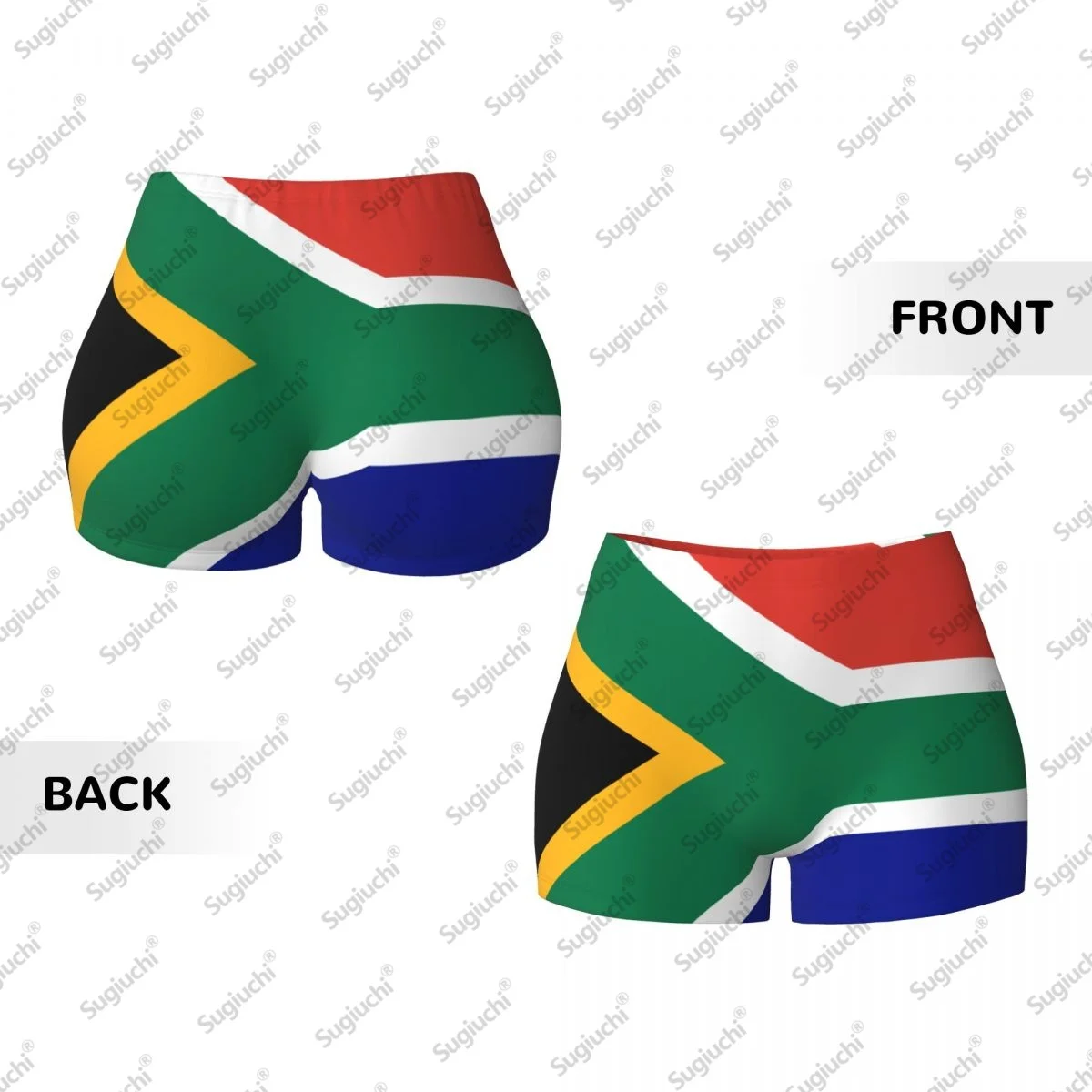 2026年南アフリカ国旗柄ヨガショーツ レディース ワークアウト スクランチバットリフティング ハイウエスト ジム ランニング ショートパンツ