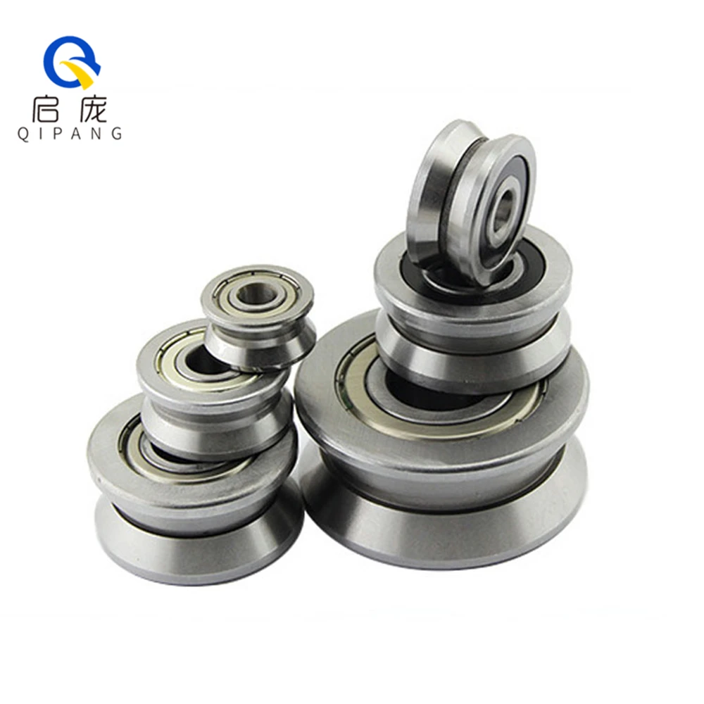 LFR50/8 Stainless Steel Double Row U groove Guide Wheel Track Roller Bearing 4x18x7 U-in stock view 6