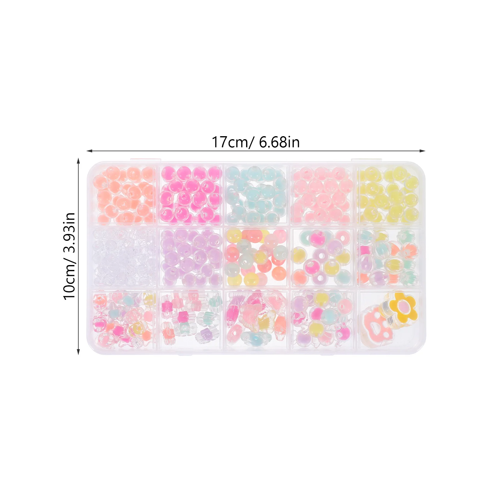 1Set Acrylic Bead Set for DIY Crafts Premium Loose Beads Material Pack for Necklace Bracelet Making Wear Resistant Smooth