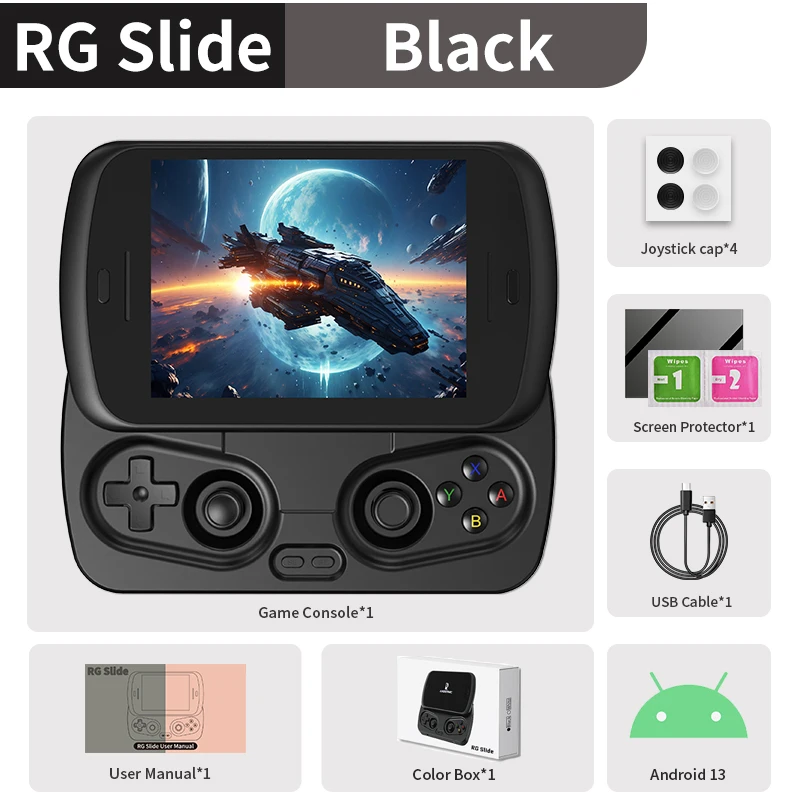 Anbernic RG Slide Video Handheld Game Console Android 4.7 "HD LTPS In-Cell Multi-touchscreen 5500mAh Ondersteunt 1080p DP Out WIFI