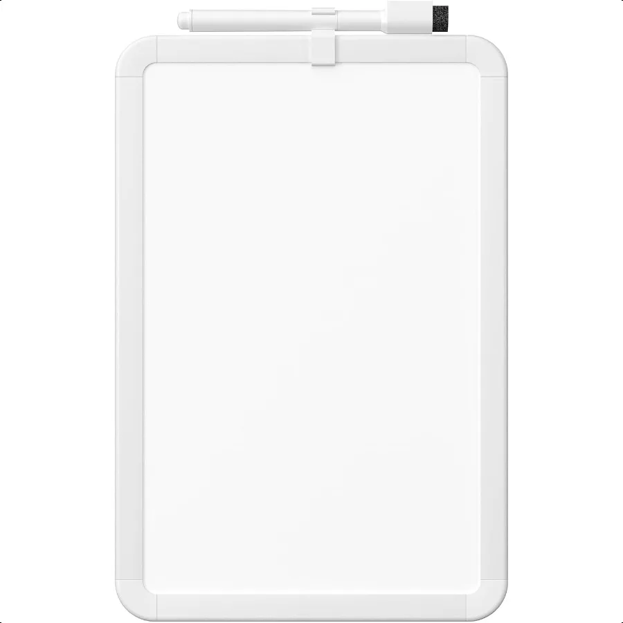 

Small White Board for Wall 12" x 8" Mini Dry Erase Board with Plastic Frame Hanging Whiteboard for Kitchen Memo Office