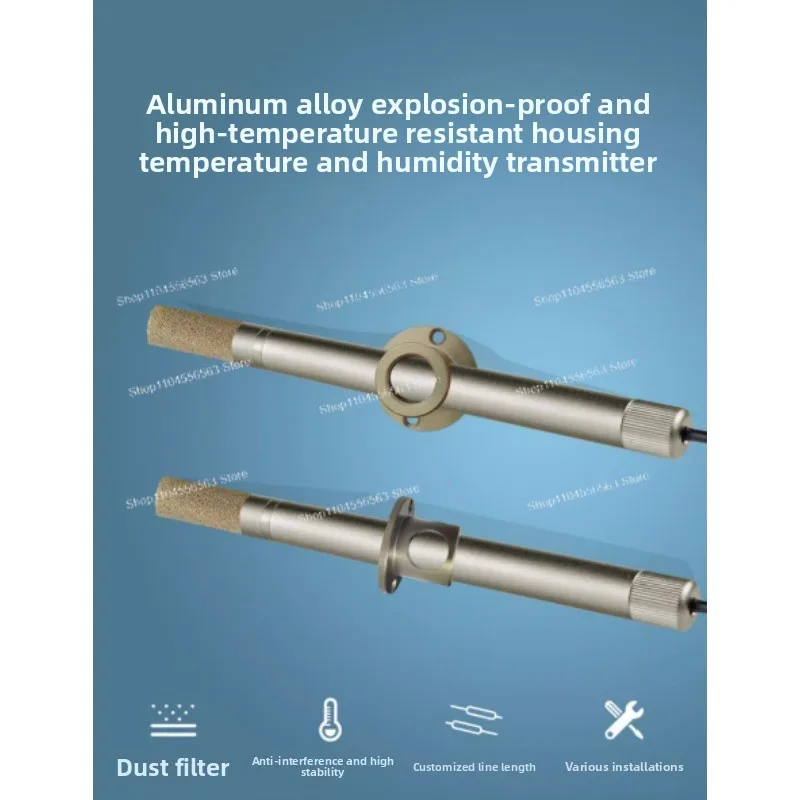 RS485 Temperature & Humidity Sensor Transmitter, Metal Case, 1/2'' Screw Thread, -40~80℃ & 0-100%RH Range