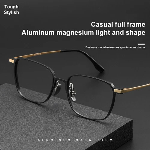 Imagen 2 del producto VICKY, patas de titanio de aluminio, gafas clásicas de negocios para hombres, gafas de ordenador antiluz azul, gafas de lectura, lentes personalizables 20229