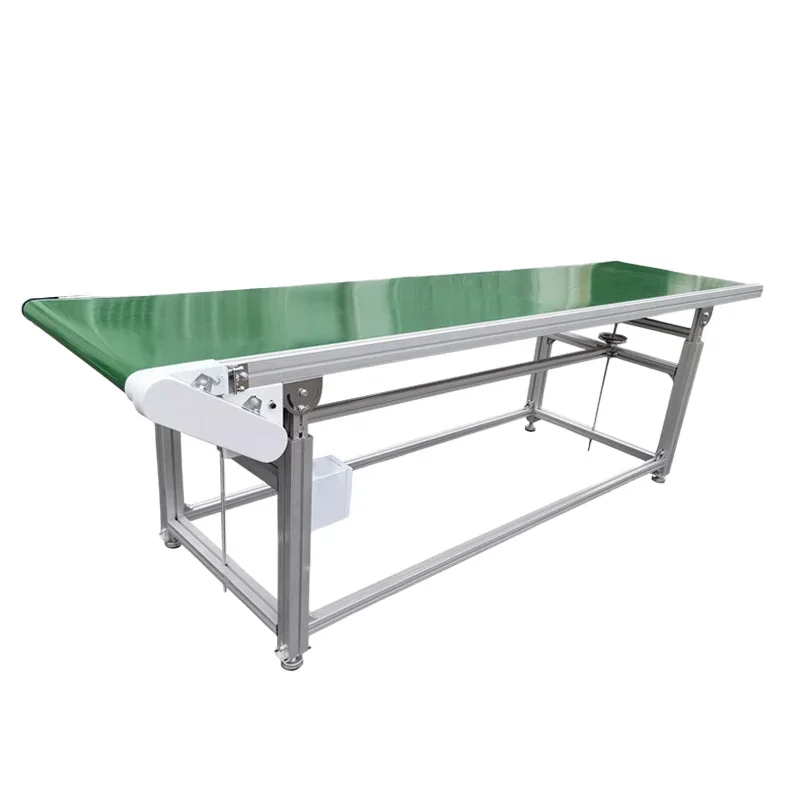 MINSEN Conveyor Belt Mini Automatic Conveyors Durable Industrial Flat Belt Conveyor Green PVC For Small Business