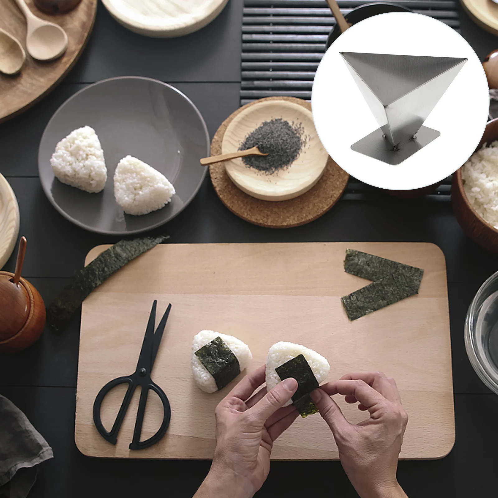 

High-Efficient Stainless Steel Rice Dumpling Mold Triangular Food Shaper Chinese Making Tool Simple Design