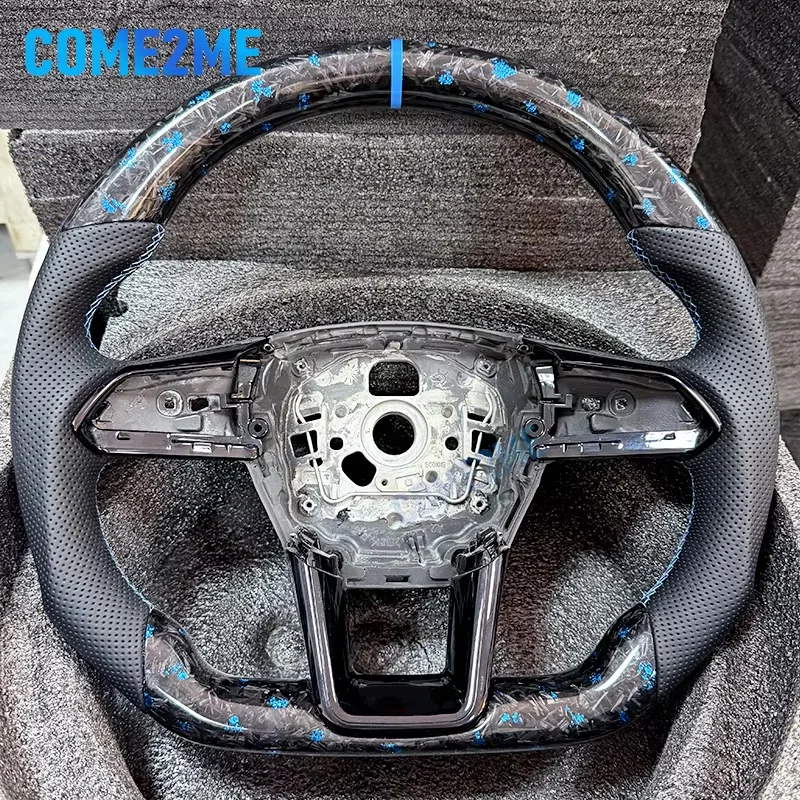 Image of Kohlefaser-geschmiedetes blaues Material für Audi A6 A7 C8 Lenkrad ohne Heizung oder Vibration