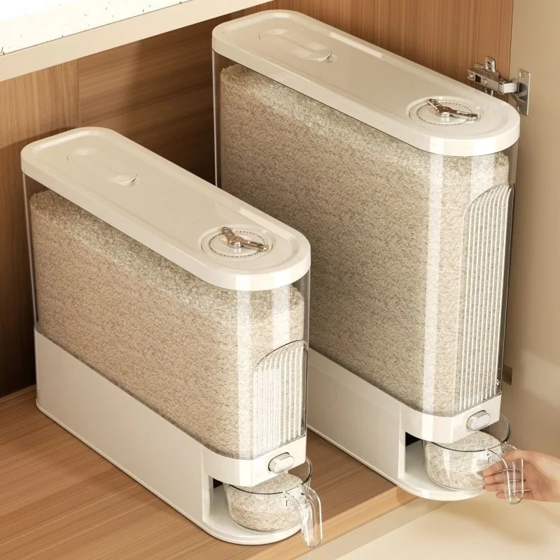 Seam rice bucket household sealed insect-proof moisture-proof press rice box 2026 new storage container narrow and long