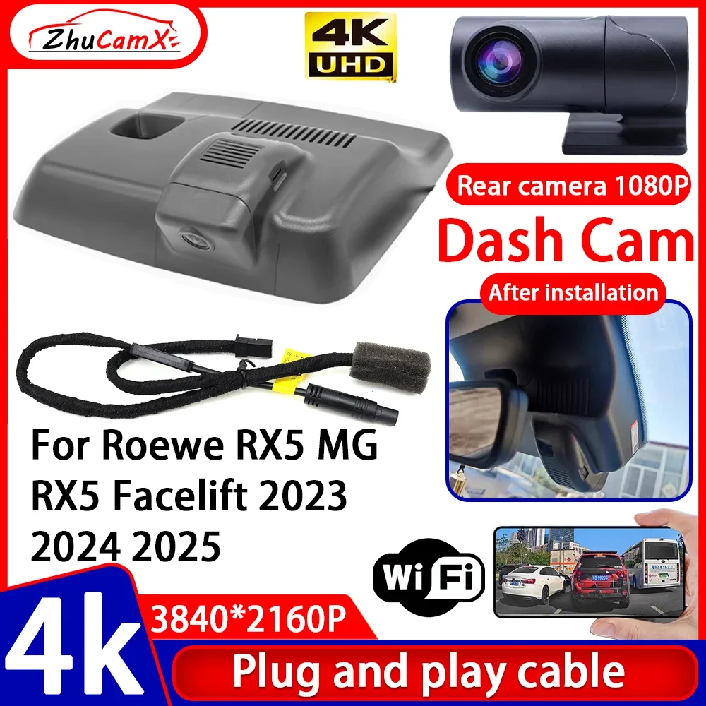 

ZhuCamX Video Recorder Night Visio 4K UHD Plug and Play Car DVR Dash Cam Camera for Roewe RX5 MG RX5 Facelift 2023 2024 2025