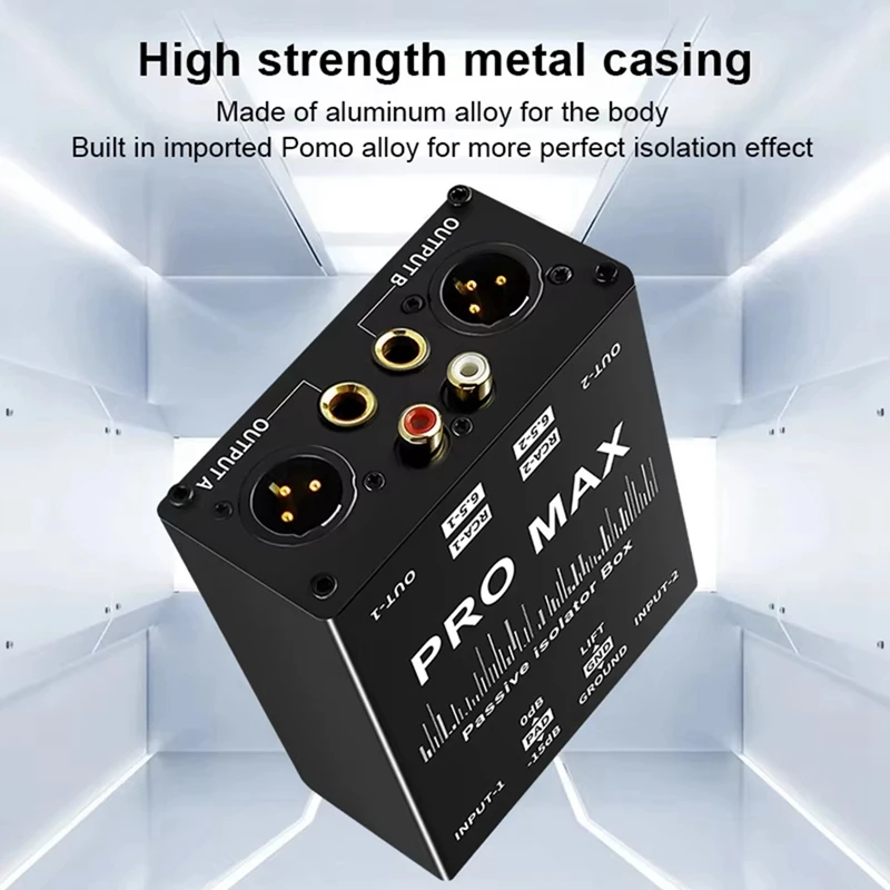 Audio Isolator,Audio Current Eliminator,2 Way XLR 6.5 Isolator,Live Broadcast Mixer Microphone Common Ground Filter-A25R