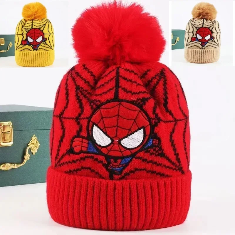 New Cosplay Spider Man Bucket Hat Badges Fashion Knitted Hat Panama  Children Hat Fisherman Baby Cap Casual Bob Bucket Caps Gift