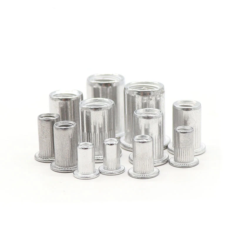 5/10pcs M3 M4 M5 M6 M8 M10 M12 Flat Metric Threaded Rivet Nuts Aluminium Flange Rivnut Insert Nutsert Nuts Fastener