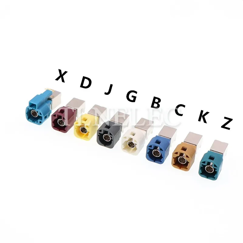 LVDS 4 Pin Way Car PCB Socket Bent Pin Automotive Male HSD Connectors Universal Auto Fakra Connector