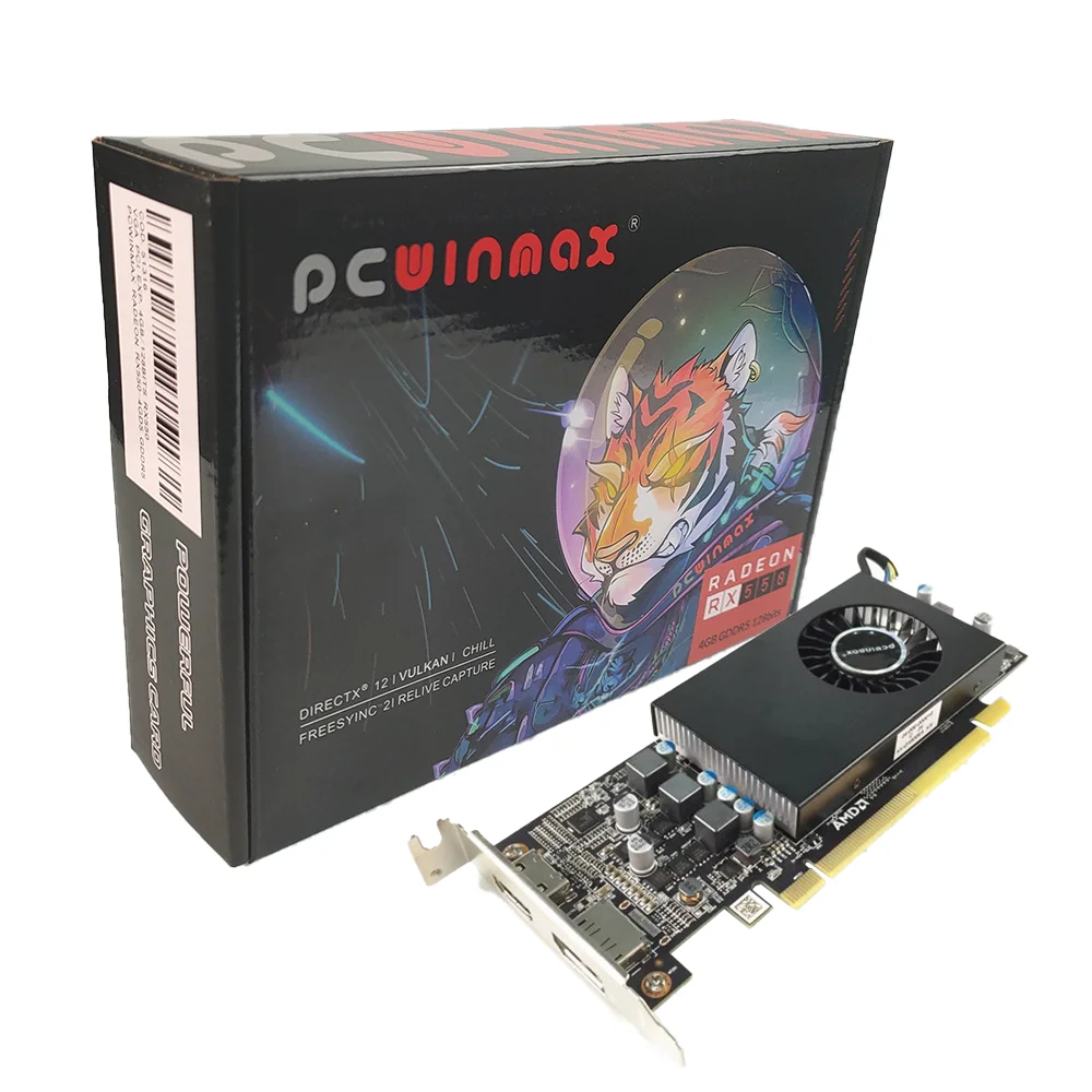 PCWINMAX New Radeon RX 550 4GB GDDR5 128Bit Low Profile Gaming GPU Graphics Card for Computer PC