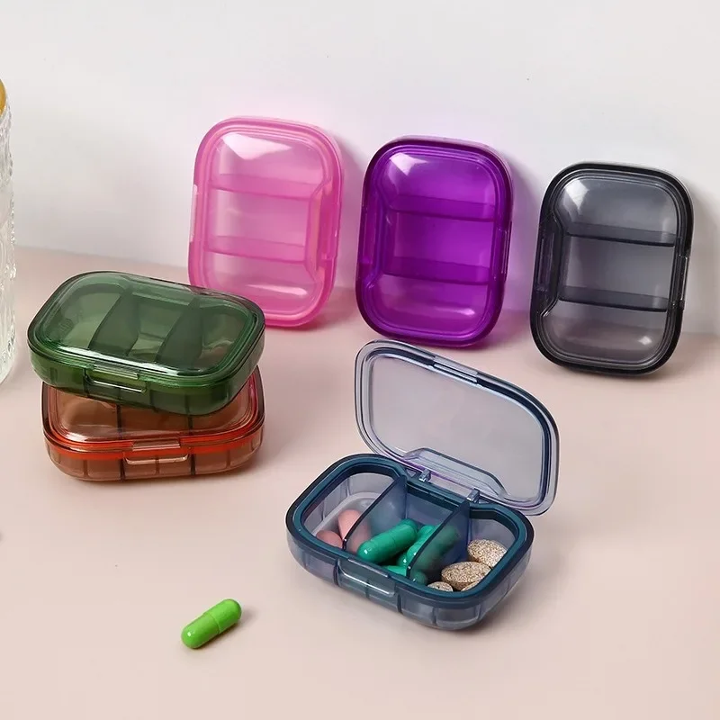 1PC New Mini Portable Pill Box, Small Pocket Medicine Case, 3 Compartments Morning Noon Evening Pill Storage Dispenser Organizer