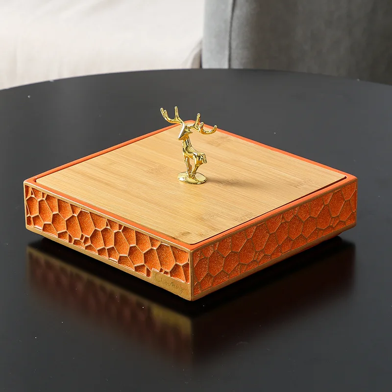 

Light Luxury Dried Fruit Tray Home Candy Living Room Tea Table Snack Tray Simple Modern Storage Box